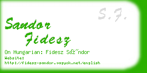sandor fidesz business card